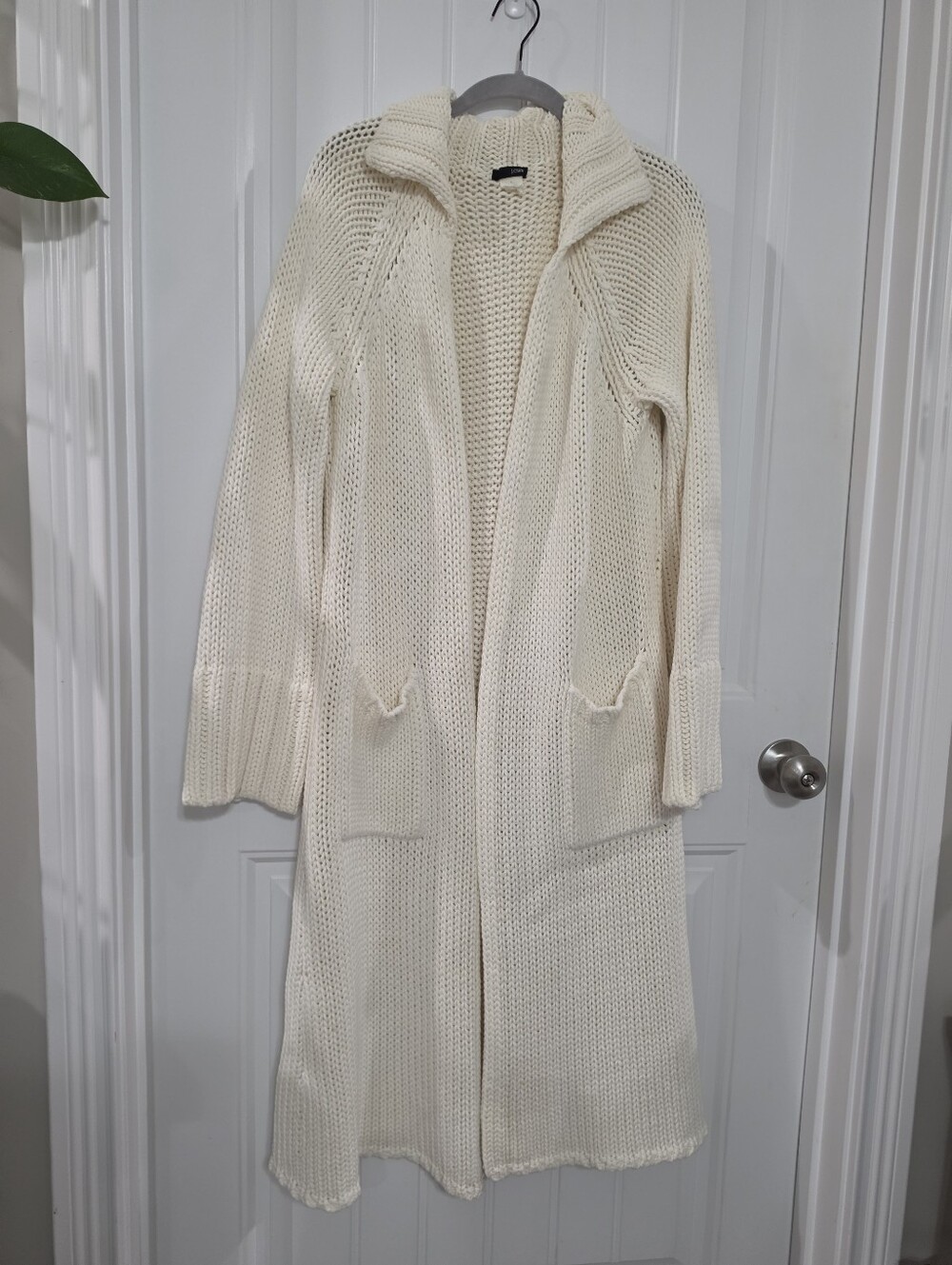 J. Crew Chunky Knit Long Sweater Cardigan Size Large - Picture 4 of 9